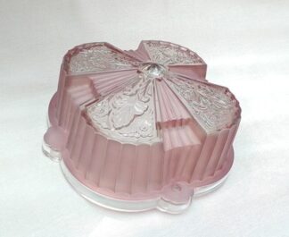 VTG 11" Art Deco Pink Ceiling Lamp Shade/Chandelier Bowl Square Skyscraper