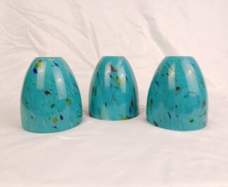 Set 3 Turquoise Mottled Lamp Shades Pendant Fan Sconce Vanity 1-5/8" Hole Fitter