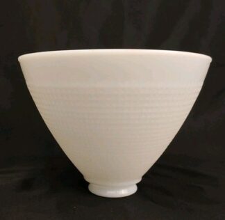 VTG Corning White Milk Glass Torchiere Shade Waffle 8" top  2.25" fitter 5.75"