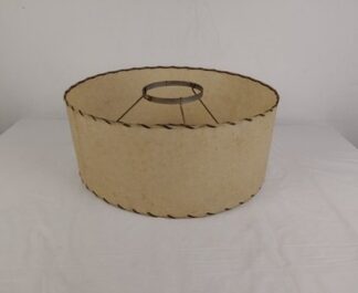Vintage 14" MCM Fiberglass Lamp Shade Tan/Beige 4" Ring Fitter 6" Tall Disc