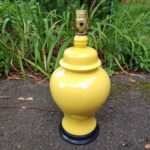 MCM Yellow Ginger Jar Table Lamp Vintage Ceramic Pottery Finial Urn 18"