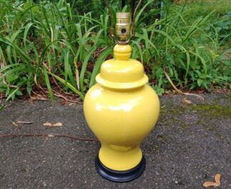 MCM Yellow Ginger Jar Table Lamp Vintage Ceramic Pottery Finial Urn 18"