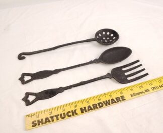 Vintage Set of 3 Cast Iron Wall Hanging Kitchen Décor - Spoon, Fork, Strainer