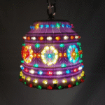 VTG Lawnware Hanging Light Camping Patio Swag Lamp Butterfly Bird Color Peg LED