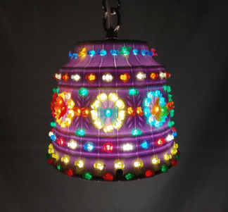 VTG Lawnware Hanging Light Camping Patio Swag Lamp Butterfly Bird Color Peg LED