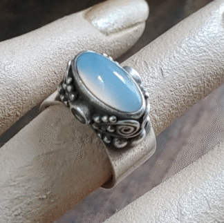 Sajen Sterling Silver 925 Moonstone Ring Size 9.5 Open Back Band 16.86g
