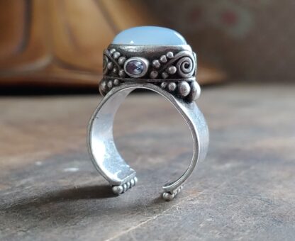 Sajen Sterling Silver 925 Moonstone Ring Size 9.5 Open Back Band 16.86g - Image 12