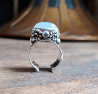 Sajen Sterling Silver 925 Moonstone Ring Size 9.5 Open Back Band 16.86g - Image 16