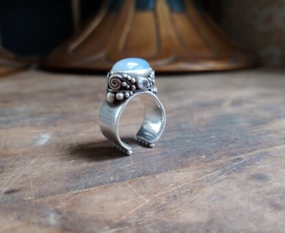 Sajen Sterling Silver 925 Moonstone Ring Size 9.5 Open Back Band 16.86g - Image 17