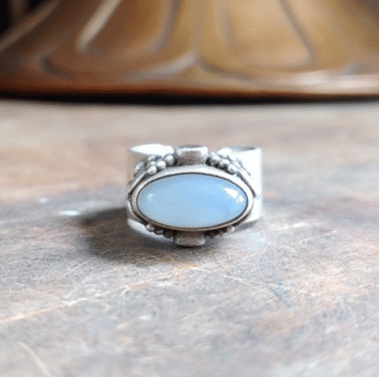Sajen Sterling Silver 925 Moonstone Ring Size 9.5 Open Back Band 16.86g - Image 5
