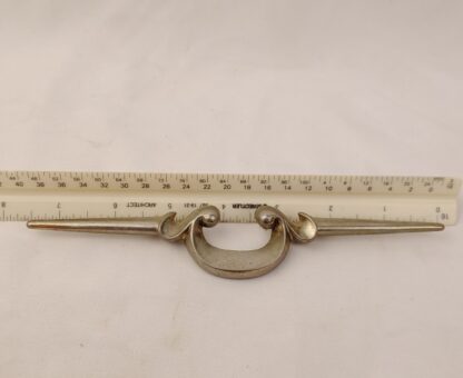 2 Vintage MCM Silver Toned Metal Dresser Drawer Pulls Handles Geometric Abstract - Image 15