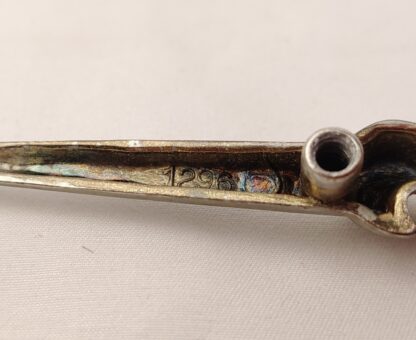 2 Vintage MCM Silver Toned Metal Dresser Drawer Pulls Handles Geometric Abstract - Image 7