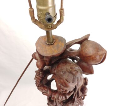 VTG Shouxing Shoulao Ornate Carved Wood Lamp Sculpture Statue Immortal/Longevity - Image 19