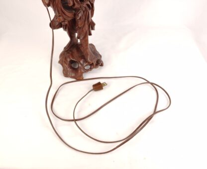 VTG Shouxing Shoulao Ornate Carved Wood Lamp Sculpture Statue Immortal/Longevity - Image 22