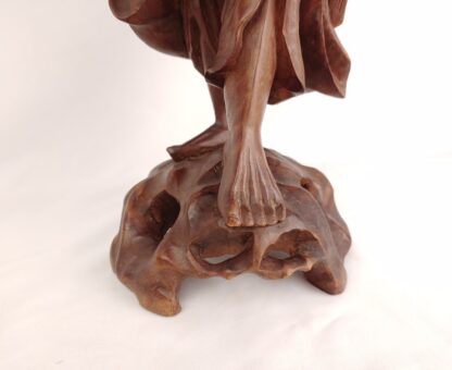 VTG Shouxing Shoulao Ornate Carved Wood Lamp Sculpture Statue Immortal/Longevity - Image 8