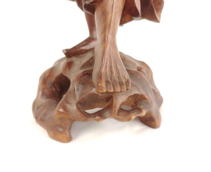 VTG Shouxing Shoulao Ornate Carved Wood Lamp Sculpture Statue Immortal/Longevity - Image 9