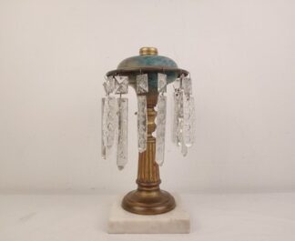 Antique Astral Solar Oil Lamp Crystal Glass Prisms 19th Century Electrified
