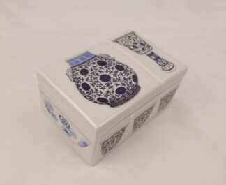 Fabienne Jouvin Paris Blue & White Porcelain Chinoiserie Box & Lid - Tozai Home