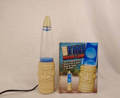 Beige & Blue Tiki Liquid Motion Lamp Lava Idol Totem Bar Retro Lighting - Image 2