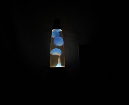 Beige & Blue Tiki Liquid Motion Lamp Lava Idol Totem Bar Retro Lighting - Image 4