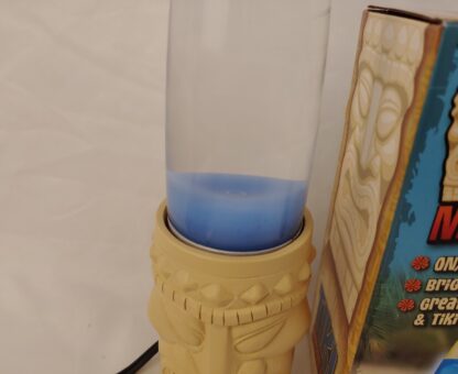 Beige & Blue Tiki Liquid Motion Lamp Lava Idol Totem Bar Retro Lighting - Image 7